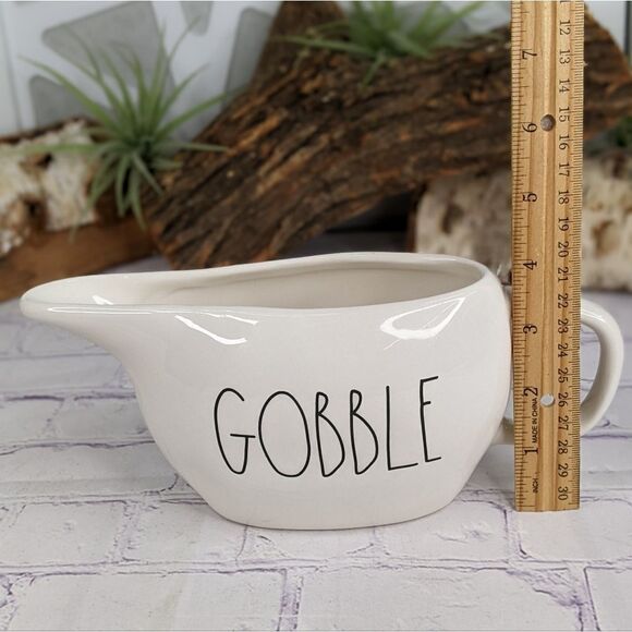 Rae Dunn GOBBLE Ceramic Gravy Boat - Picture 5 of 6